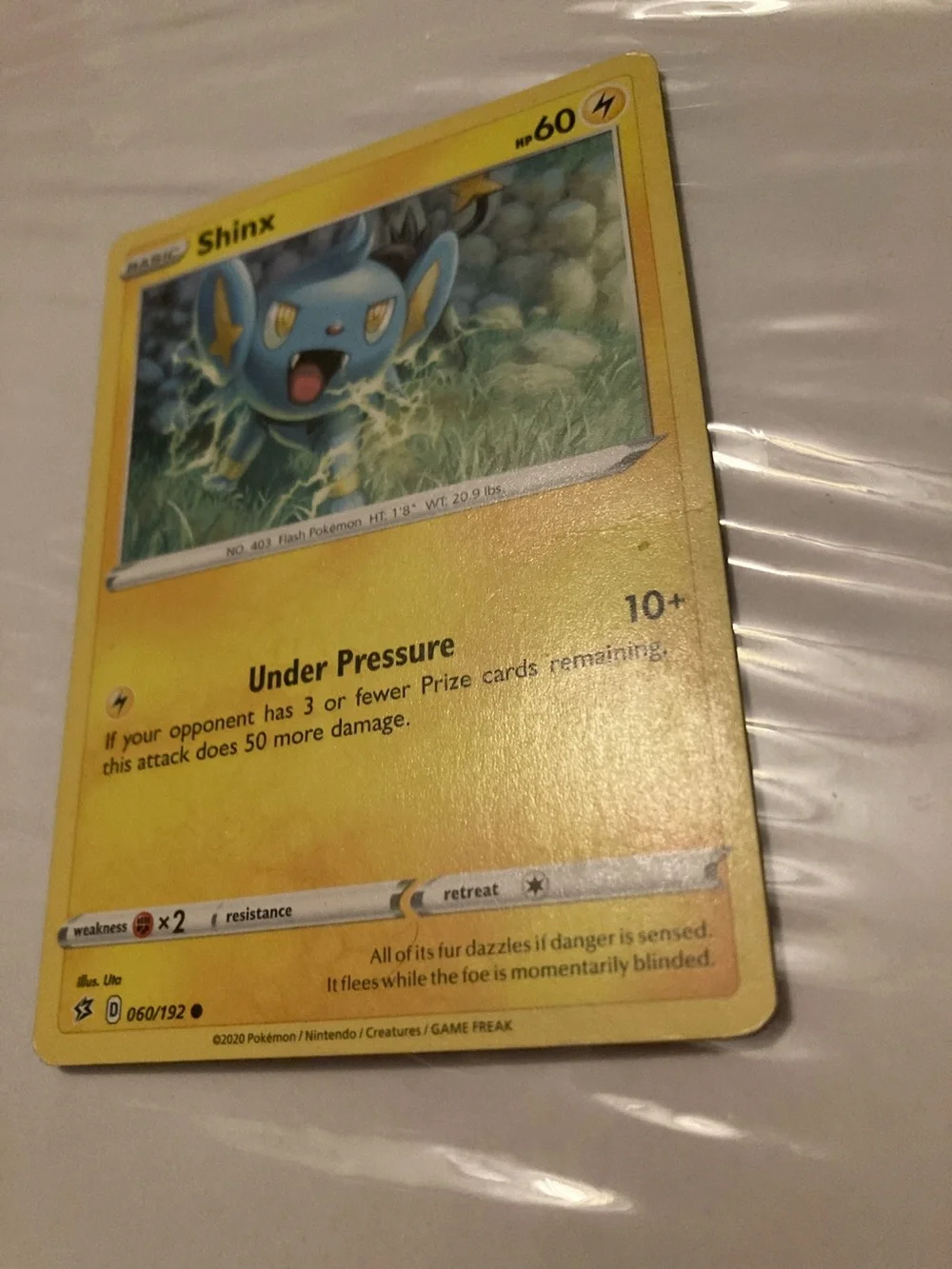 Had a dent on it, see in pictures Pokemon Shinx Yellow Lightning Energy Card